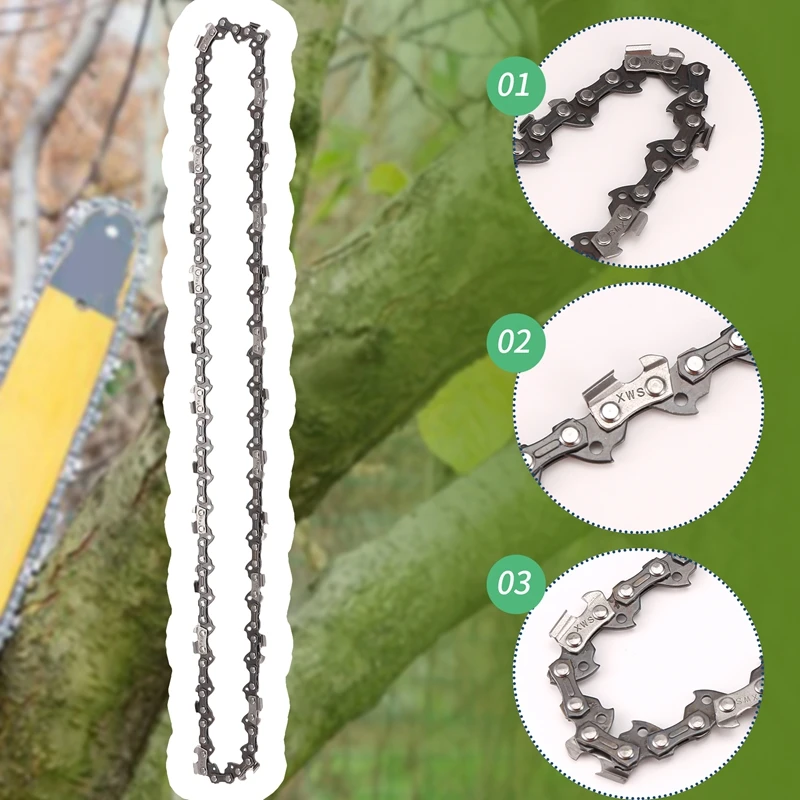 6PCS 14 Inch Metal Chainsaw Chain 3/8In LP Saw Chain 52 Drive Link Electric Saw Accessory Replacement Chainsaw Saw Chain-High Fl