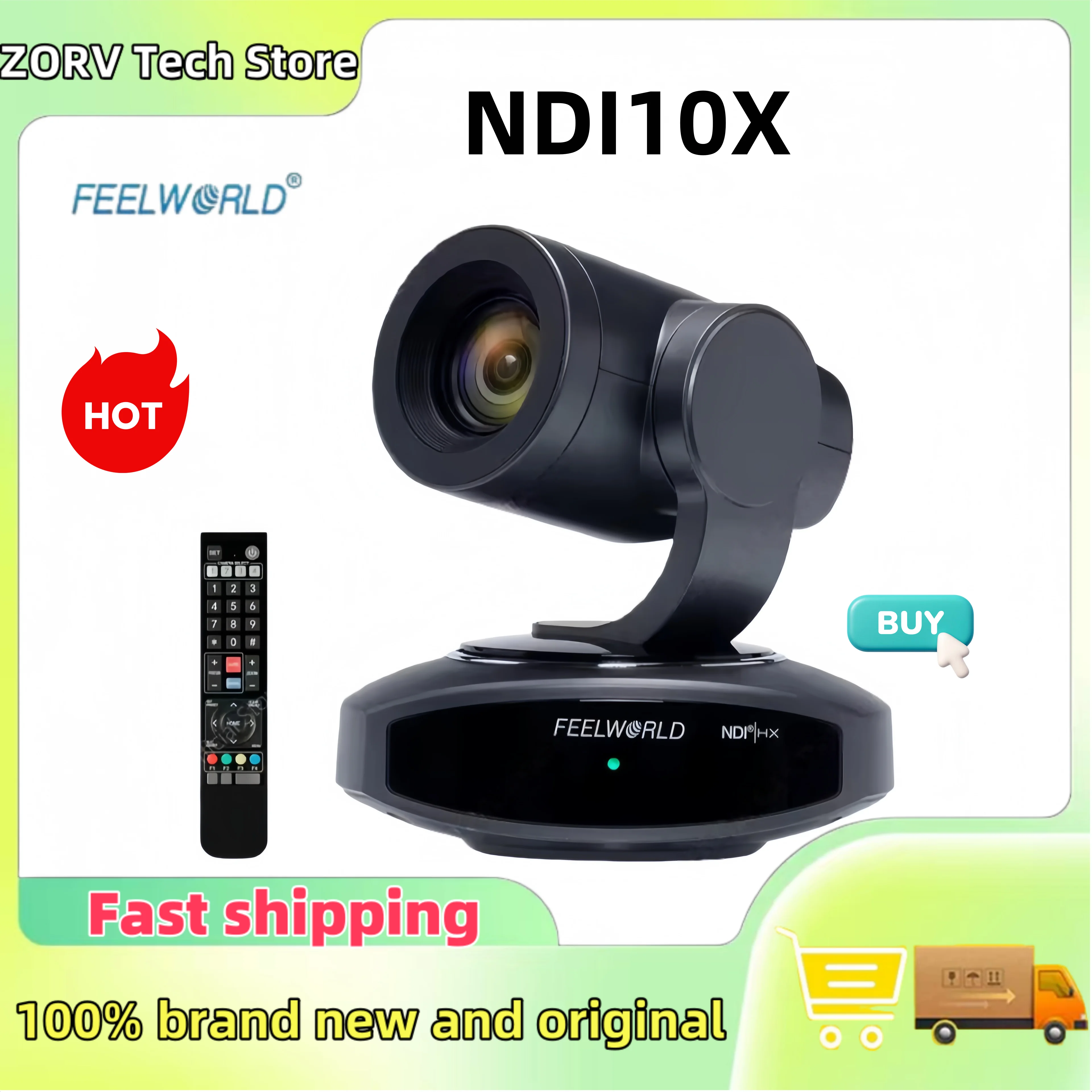 

FEELWORLD NDI10X NDI 4K PTZ-камера 10-кратный оптический зум AI отслеживание HDMI USB IP-пульт дистанционного управления прямые трансляции профессионалов