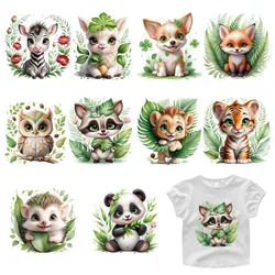 20CM Cute Baby Animals Zebra Tiger Owl Heat Transfer Sticker For children Clothes DIY DTF Vinyl iron Appliques Washable girl&Boy