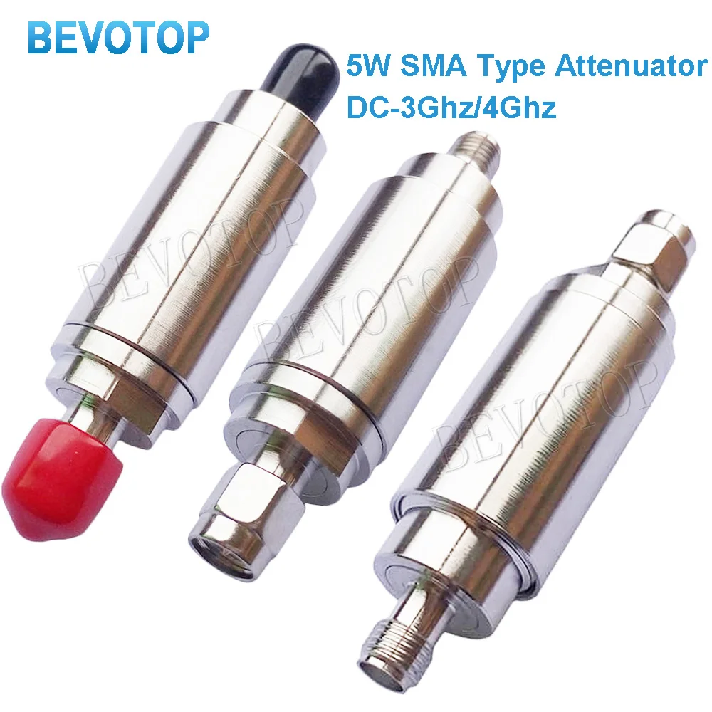 1Pcs 5W SMA Attenuator RF Coaxial Power Male to Female Jack DC-3GHz 1/2/3/5/6/10/15/20/30/40dB 50Ohm