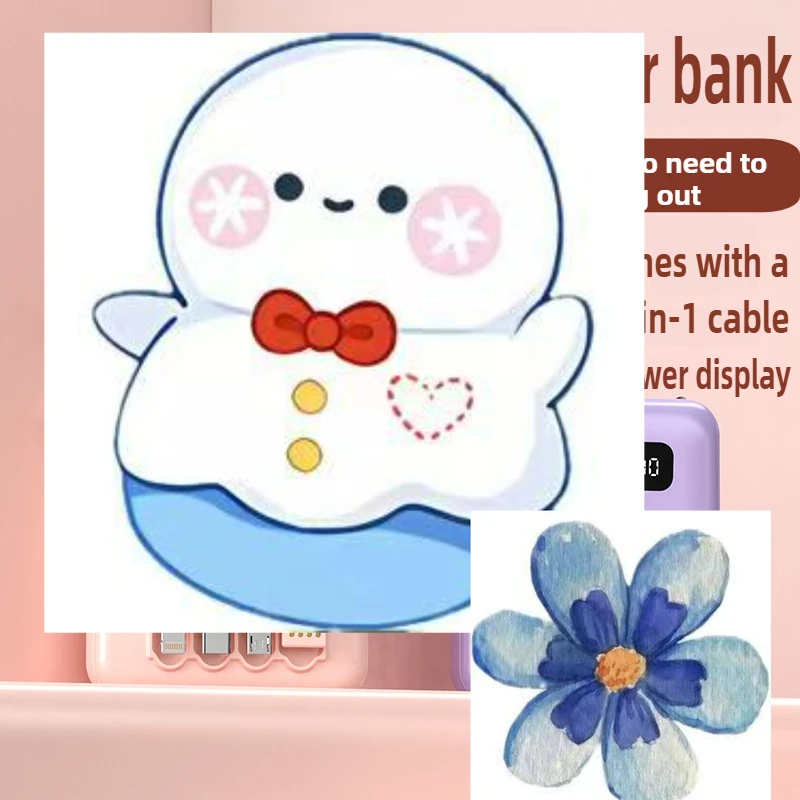 

20000mAh Mini Comes with A Detachable Three Wire Power Bank and A Portable Power Bank For iPhone Samsung Huawei