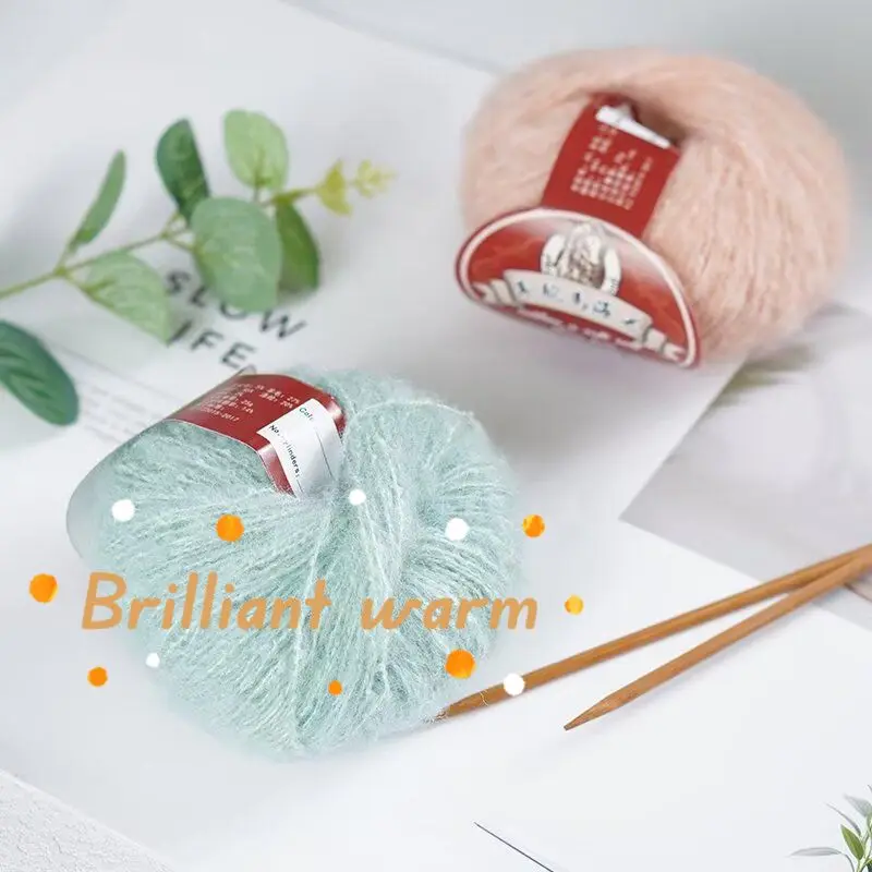 25g Mohair Plush Wool Yarn，Soft Crochet Yarn for Knitting Sweater Scarf Thread Crocheting Hand Knitted Fuffly Long Plush Yarn