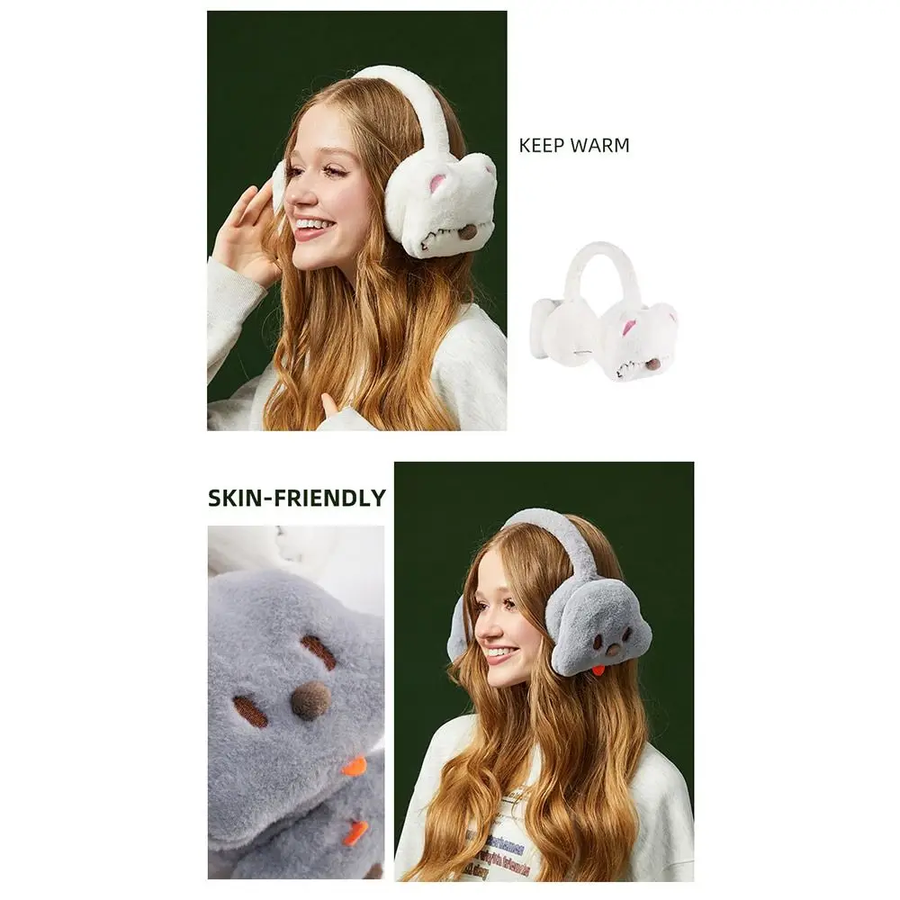 Cute Plush Ear Warmer Anti-Freeze Cartoon Ear Cover Thickening Keep Warm Ear Muffs for Women