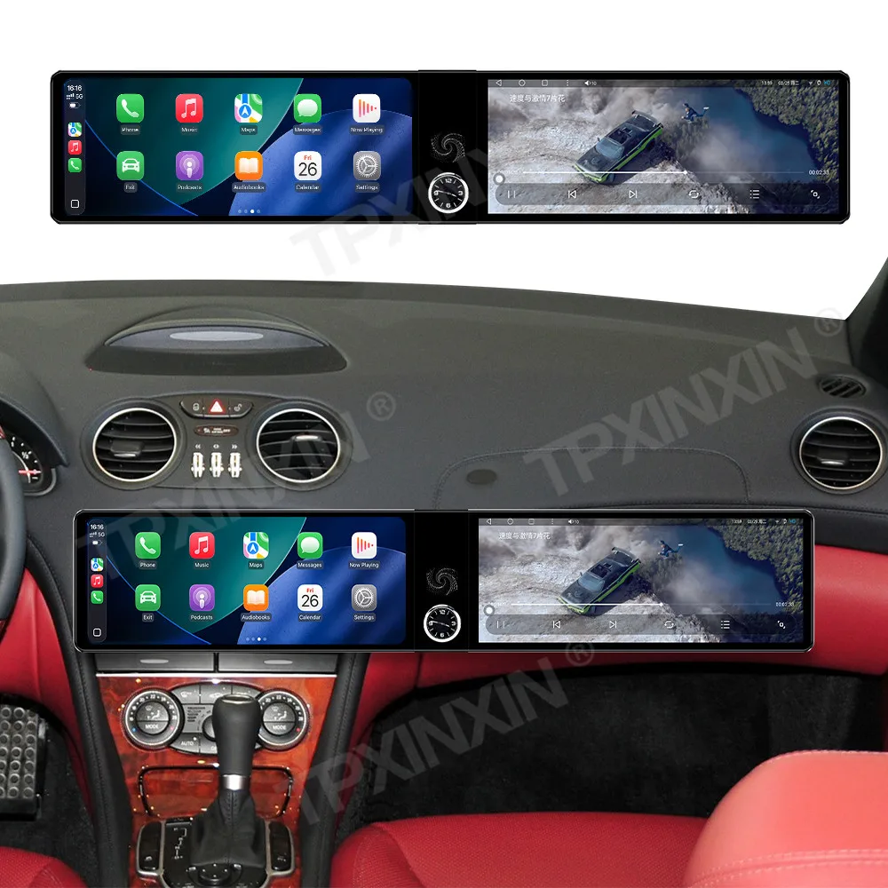 For Mercedes-Benz SL-Class R230 Roadster Hardtop Convertible 2003-2010 Android Car Stereo Radio Carplay 24.6 Inch Touch Screen