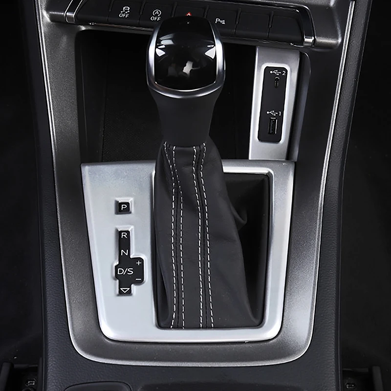 

Углеродная текстура, отделка центральной консоли автомобиля, панель переключения передач, USB-порт, рамка, украшение для Audi Q3 2019-2022, аксессуары для интерьера с левым рулем