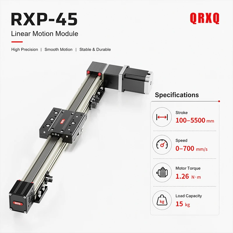 RXP45 Stepper Motor Mobile Guide Rail Sliding With Different Fold-back Installation of Motor Belt Linear Module