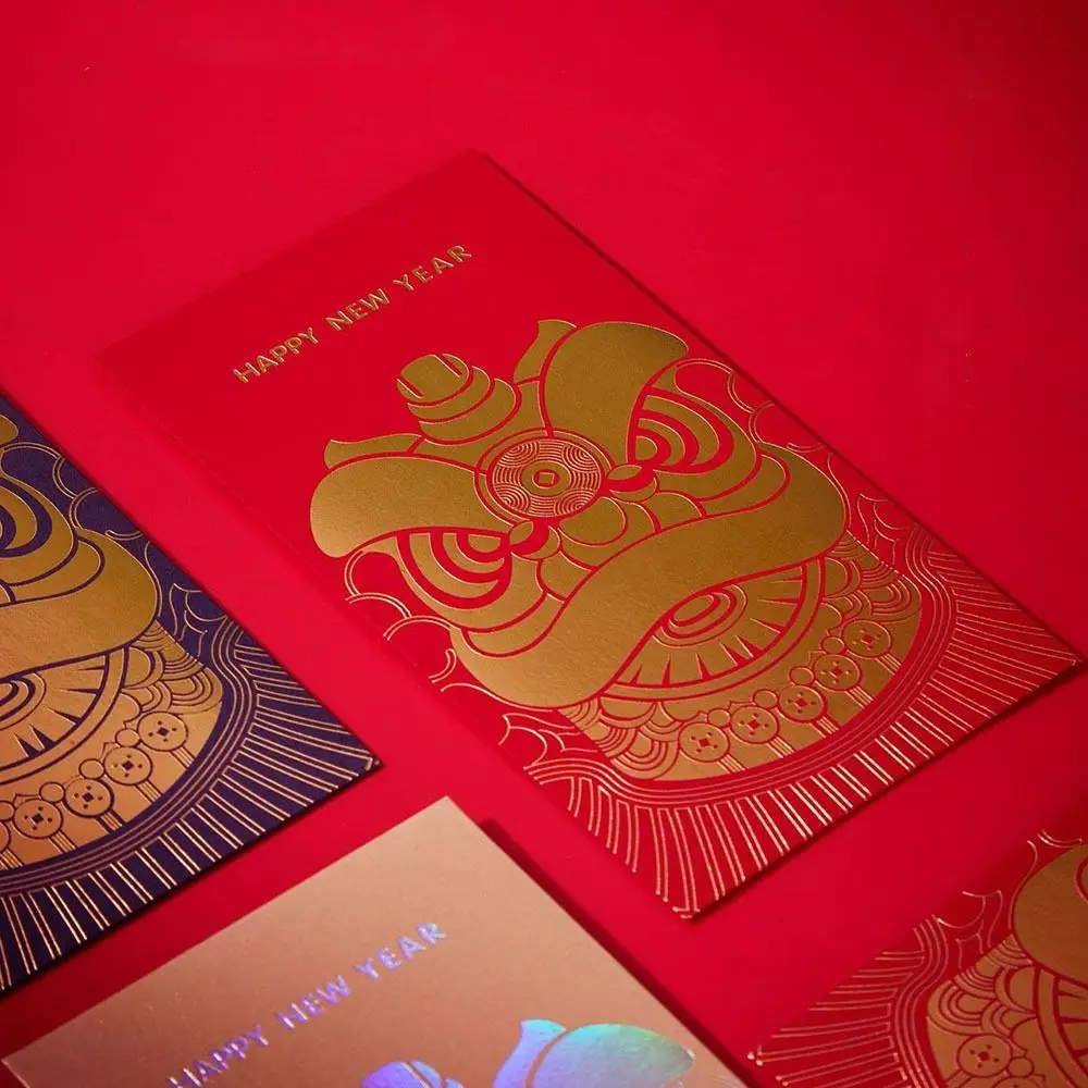 

Gift Bag Chinese Style Dragon Year Red Envelope Stamping Gold Funny Lucky Money Bag Hongbao Thickened Luck Money Envelopes Home