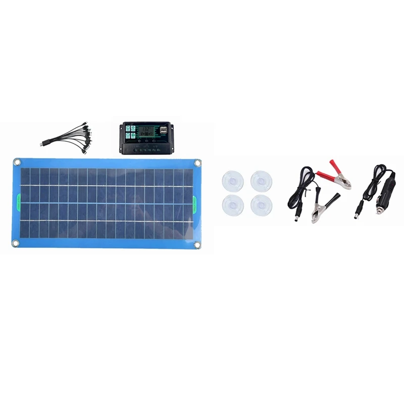 

3X 300W Solar Panel 12V 5V Dual USB Controller Waterproof Monocrystalin Solar Cells Battery Charger -100A