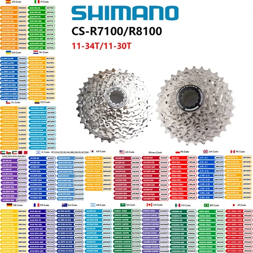 Shimano 105 R7100 ULTEGRA R8100 Cassette 12s Cassette de bicicleta para bicicleta de carretera Di2 Groupset 11-30T/11-34T pieza Original de bicicleta Shimano