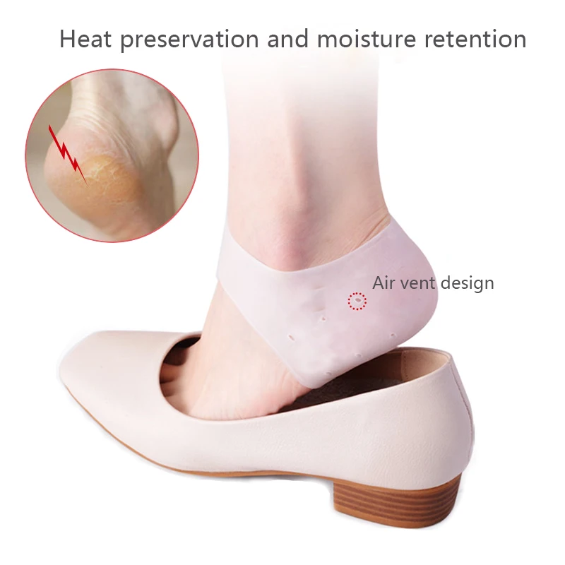 1/2Set Silicone Heel Protection Cover Moisturizing Care Foot Protection Pad Soft Silicone Moisturizing Socks Breathable Heel Pad