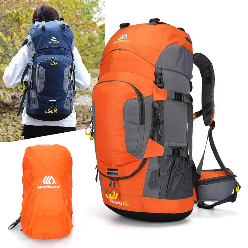 

60L Large Climbing Backpack Women Outdoor Tent Camping Gear Sports Men Waterproof Travel Mountaineering Trekking Hiking Bag