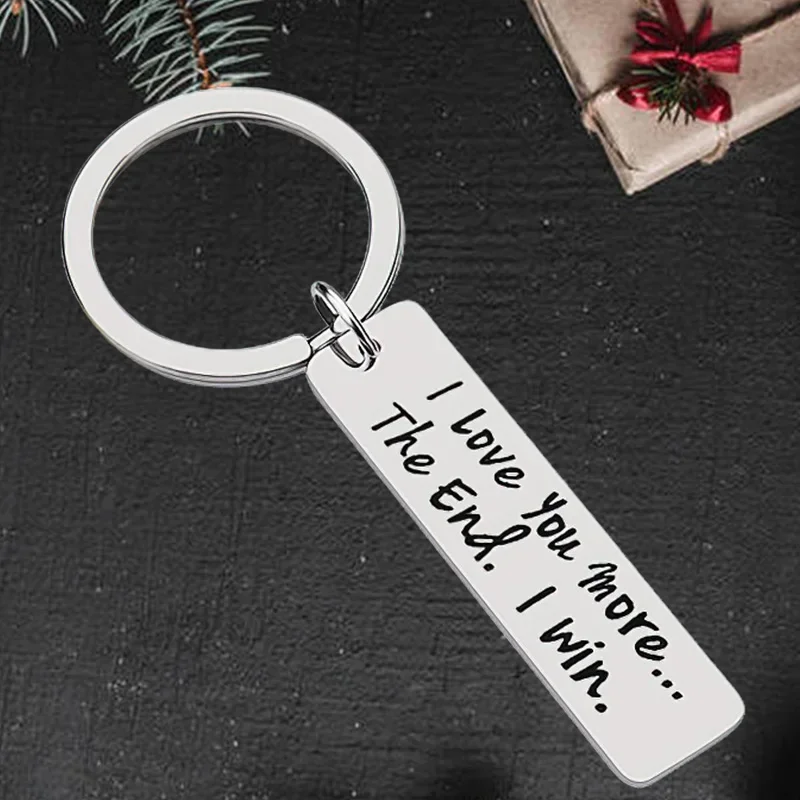 

Cute Lovers Keychain Pendant Couple Gift Key Chain Keyring Valentines Day Gift I Love You More/most