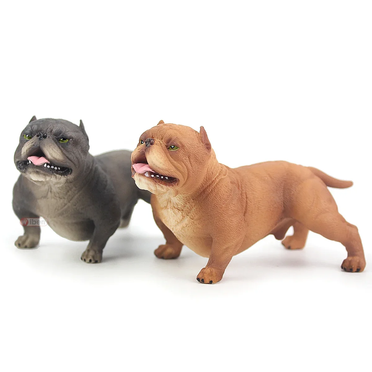 Simulation animal toy American Bully dog model soldiers run pet dog boy toy car accessories