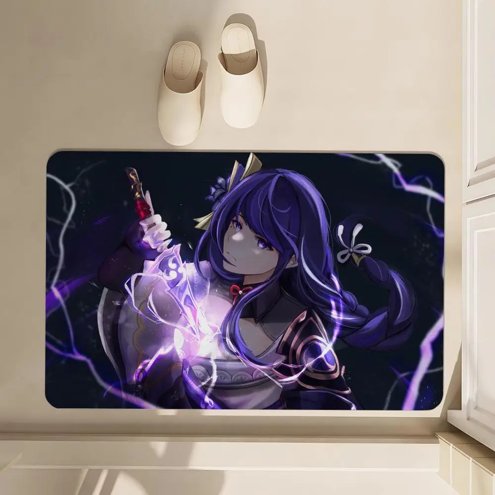 

Game Genshin Impact Raiden Shogun Floor Mat Soft Diatom Bathroom Absorbent Floor Mat, Toilet Of The Bathroom, Household Floor Ma