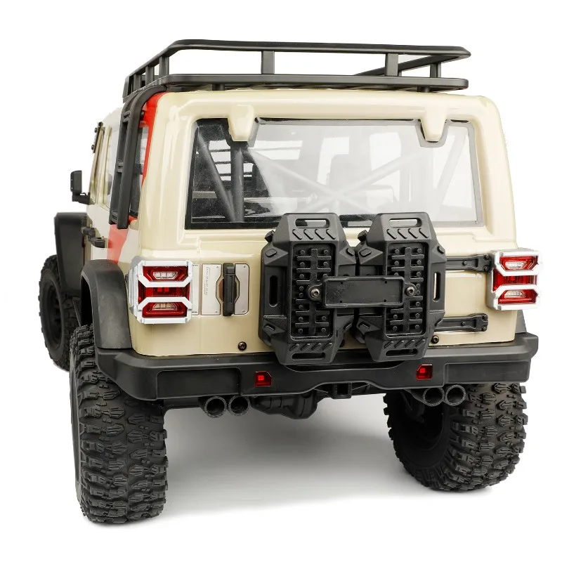 Modelo de simulación, cubierta de lámpara trasera de coche de juguete, cubierta protectora de malla, tubo de escape modificado actualizado para coche trepador de control remoto MK07 JK07 1/7