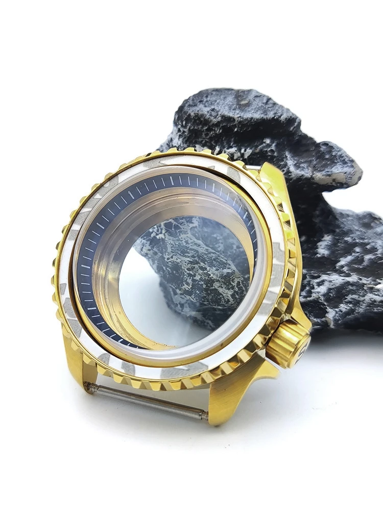 42MM modified with SK007 sapphire gold NH35 case diving suitable for NH36 watch case