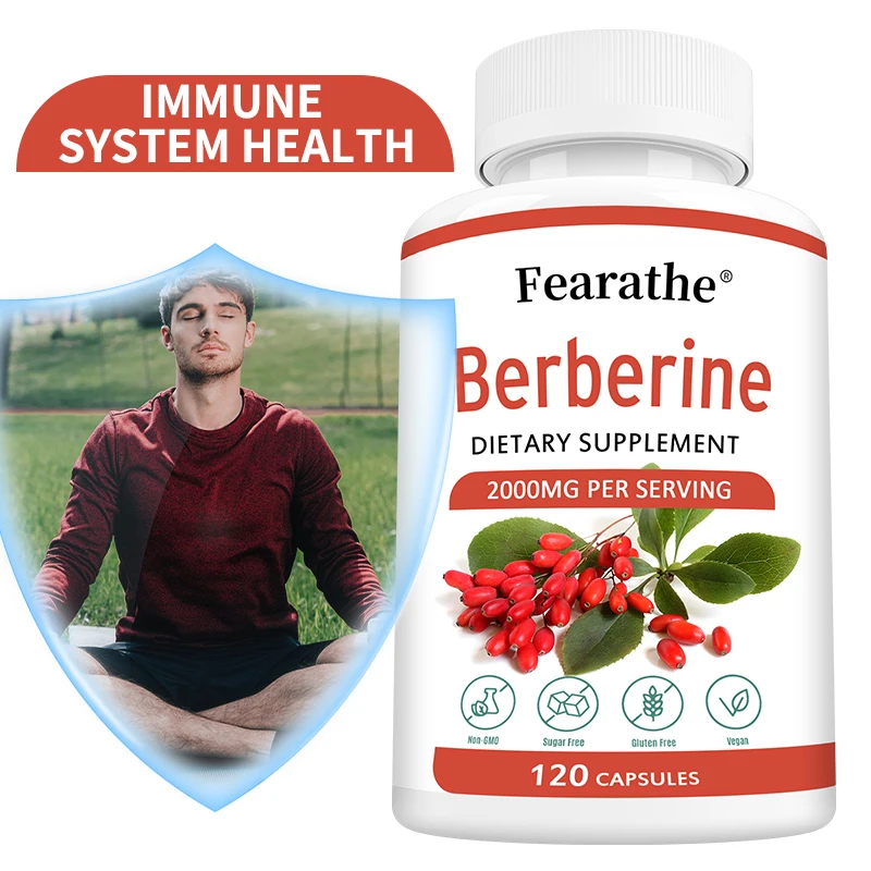 

Berberine Capsules - Supports Healthy Metabolism, Heart Health, Immune System, Gastrointestinal Health, and Cholesterol Health
