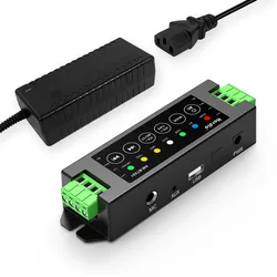Herdio 4-Channel Amplifier Bluetooth 5.0 Amp Receiver 200W Power Output With 24V5A AC-DC Power Supply Wall Mounting USB/MIC/AUX