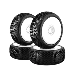 4Pcs 1/8 4WD Nitro Off Road Buggy Tires Wheel Rims 17mm Hex for 1:8 Scale RC Car HSP HPI Kyosho ZD Hongnuo Redcat Traxxas