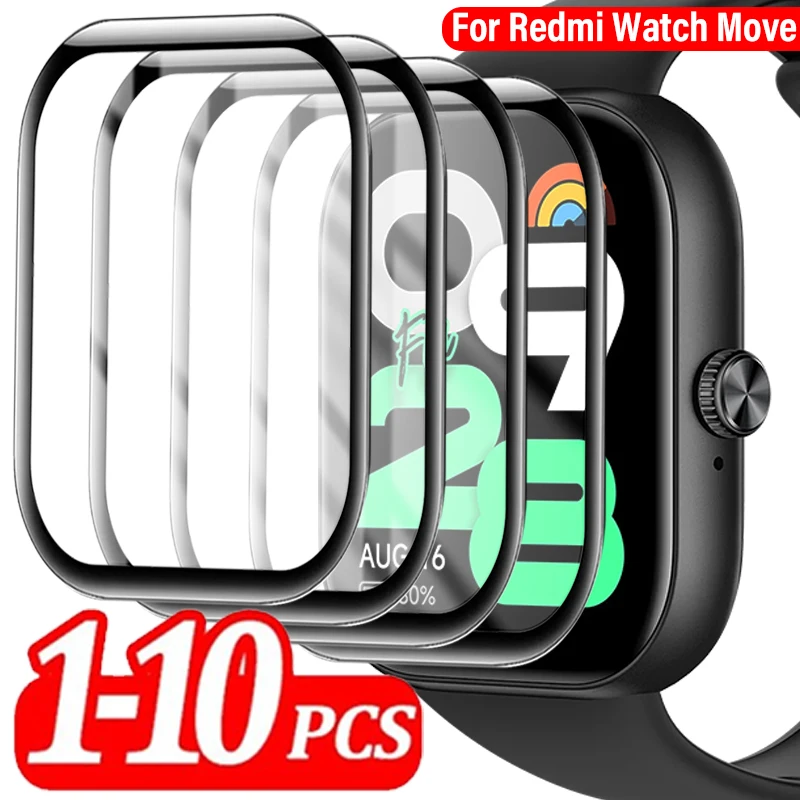 HD Clear Soft Screen Protectors Film voor Redmi Watch Move Smartwatch Volledig gebogen beschermfolie Cover Krasbestendig