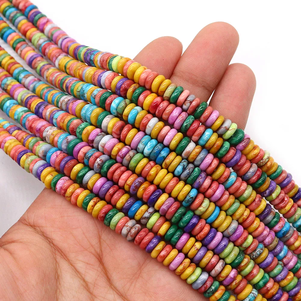 

Natural Emperor Stone Flat Round Beads Multi-color Semi-precious Stone Loose Bead Handmade Necklace Bracelet Accessory 1 Strand