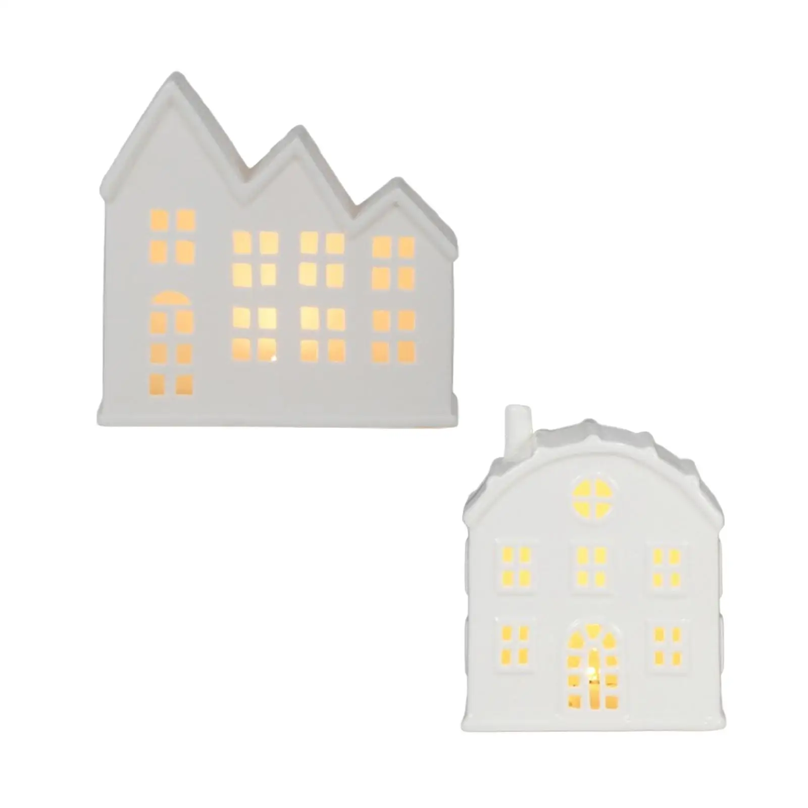 

Освещенная рождественская деревенская фигурка дома, Рождественский подарок, ночник, настольная лампа