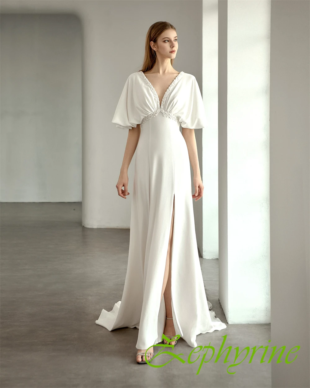 فستان سهرة شيفون أنيق مخصص بأكمام فراشة رائعة فساتين حفلة موسيقية عالية الجودة فساتين المناسبات الخاصة