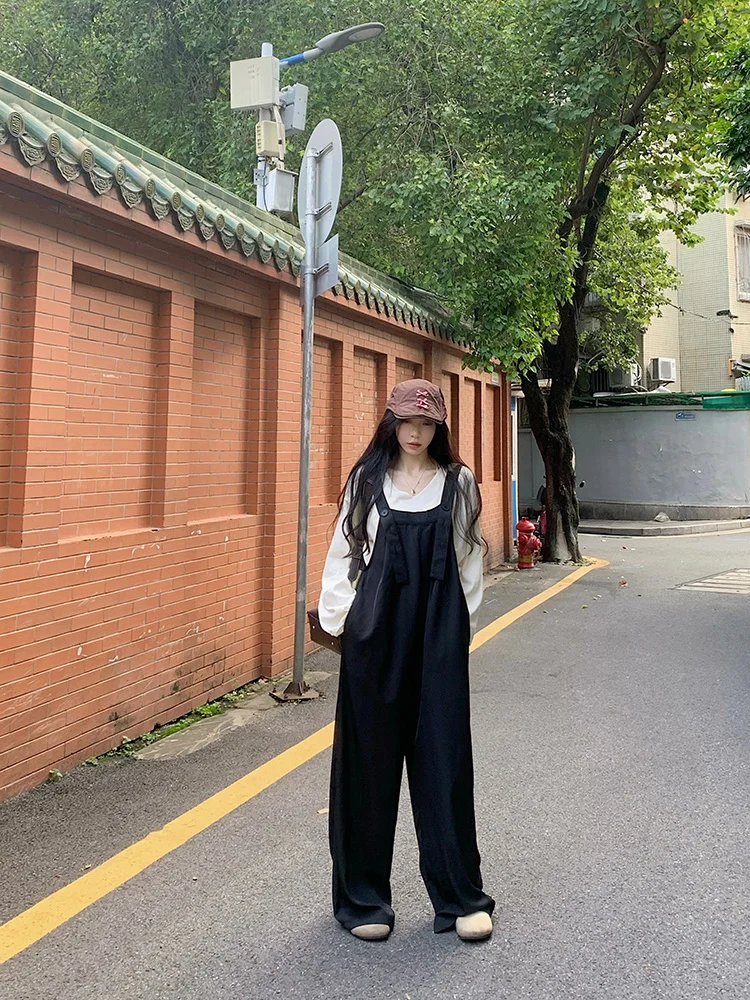 Tute Donna Estate Autunno Senza spalline Slim Big Elegante Lady Nero Y2K Abbigliamento Autunnoinverno Fit 2025 Style Full Seasons