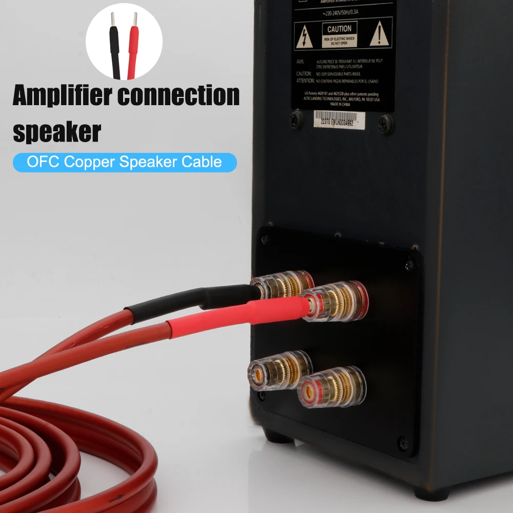 Preffair Premium-HiFi-Lautsprecherkabel, hochreine, versilberte OFC-Leiter, Z-Banana-Steckeranschlüsse für Heimkino