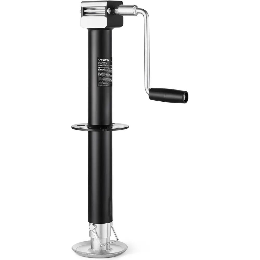 

Домкрат для прицепа на 5000 фунтов, 15-дюймовый вертикальный ход, регулируемая 7-уровневая опорная нога и гнездо для дрели, совместим с беспроводной дрелью, подходит для различных применений