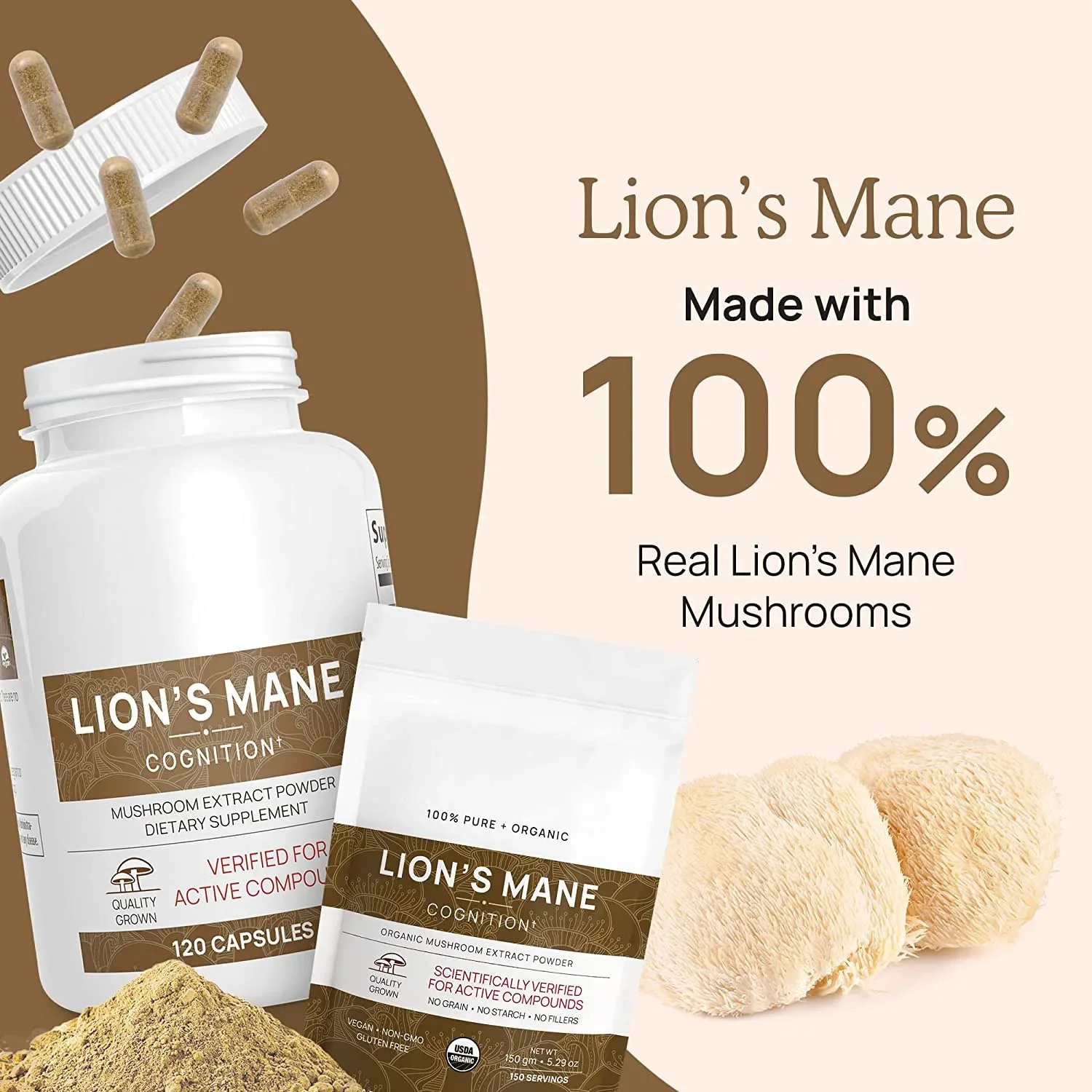 

1 Bottle Lion Mane Ganoderma lucidum Mushroom Capsule Dietary Supplement Health Food Boosts Immune System Against Cancer