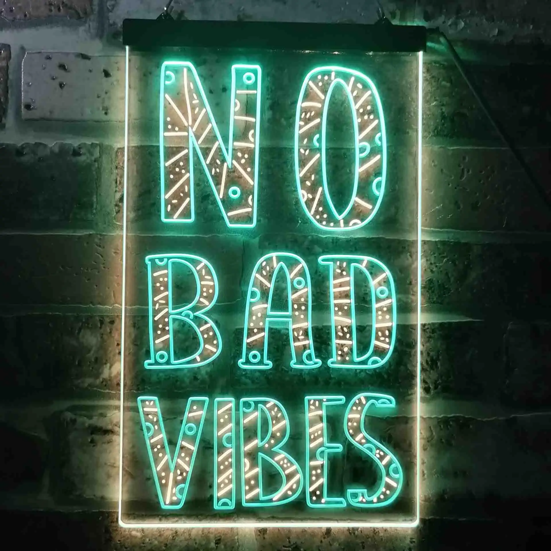No Bad Vibes Good Only Dual Color Led Neon Sign st6-i3581