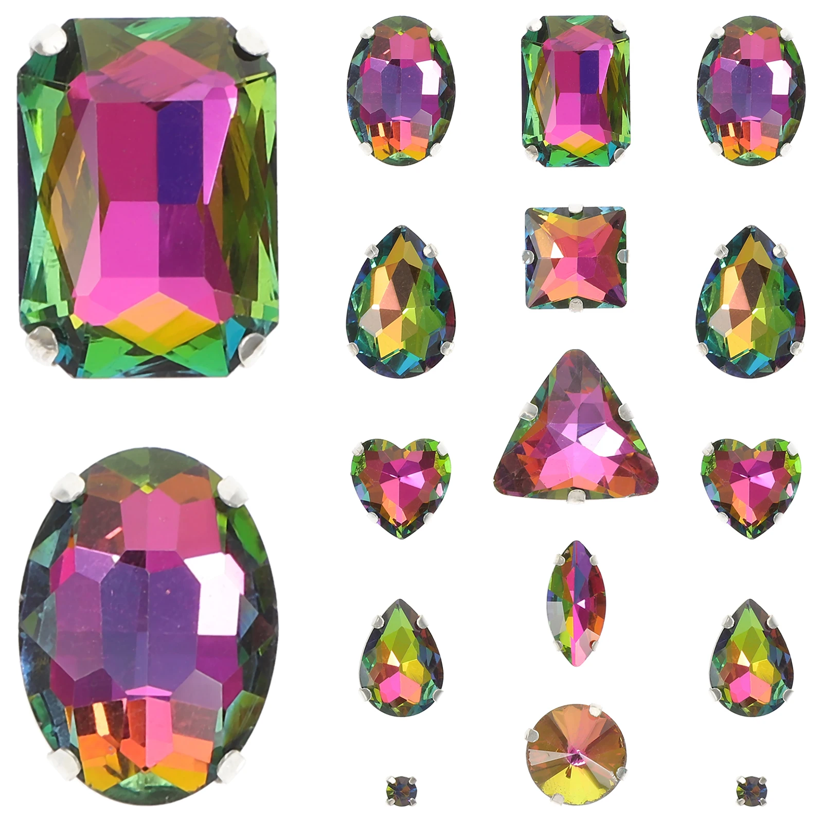 50pcs Claw Rhinestone Decorations Glitter Sew On Glass Rhinestones For Clothes Wedding Diy Phone Case Decor Materials