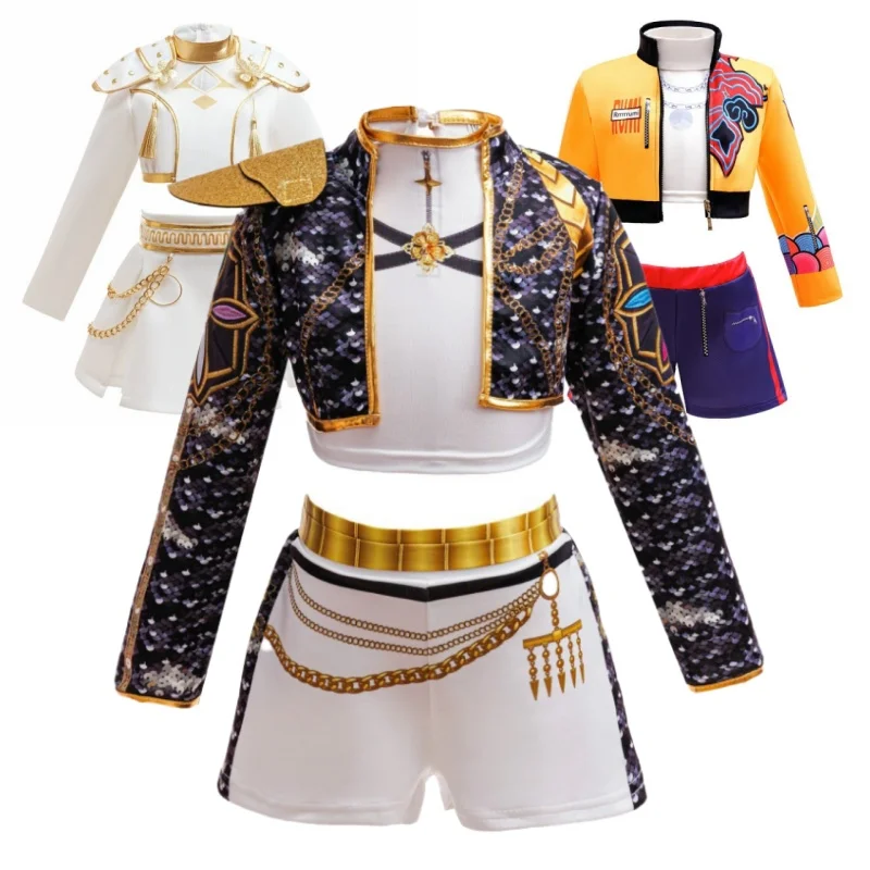 

Комплекты одежды из 2/3 предметов для девочек, костюмы на Хэллоуин, Рождество, день рождения, новые детские костюмы в стиле KPOP для детей 4-12 лет