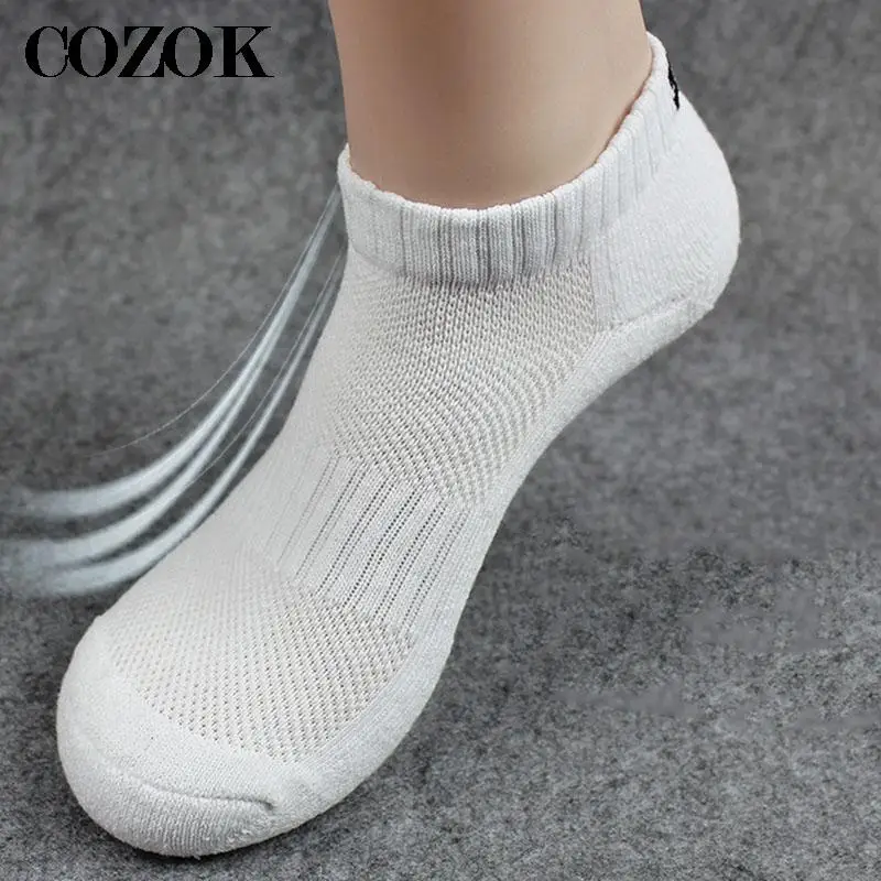 

3Pairs/Lot Mens Cotton Terry Breathable Mesh Socks Summer Autumn Absorb Sweat Anti-slip Ankle Sock Male Sports Durable Boat Sock