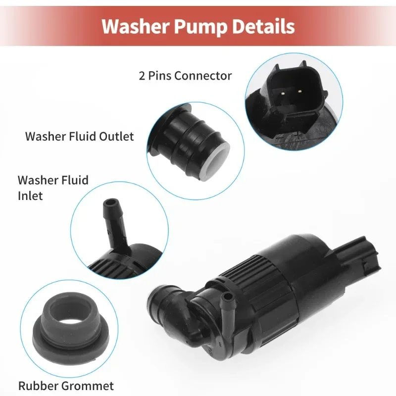 BA5317664AA Scheibenwaschpumpe mit Gummidichtung, passend für Ford Mondeo, Taurus, Ranger, Lincoln MKZ, EVOS, F-150, Autozubehör – Detail 4