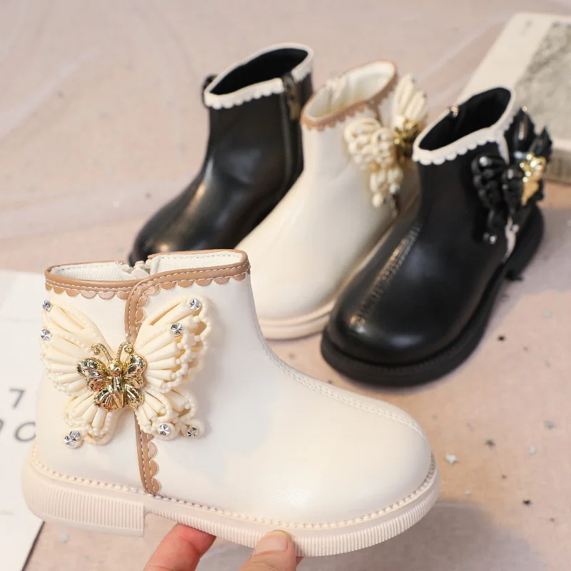 Fashionable Winter Martin Fashionable Winter Princess Boots for Girls with Side Zipper and Fringe 2024 New Arrival Kids' Martin