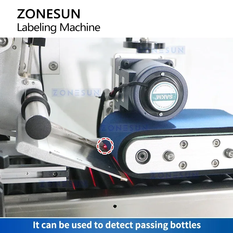 ZONESUN ZS-TB800 Automatic Horizontal Round Bottle Labeling Machine For Small Cylinder Tube Lip Balm Eyeliner Vial Labeler