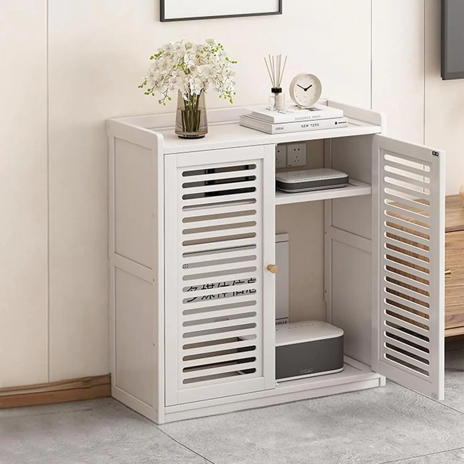 

Hidden Box Storage Cabinet, Floor Standing Router Storage Box Hider Modem, Invisible Storage, Customized