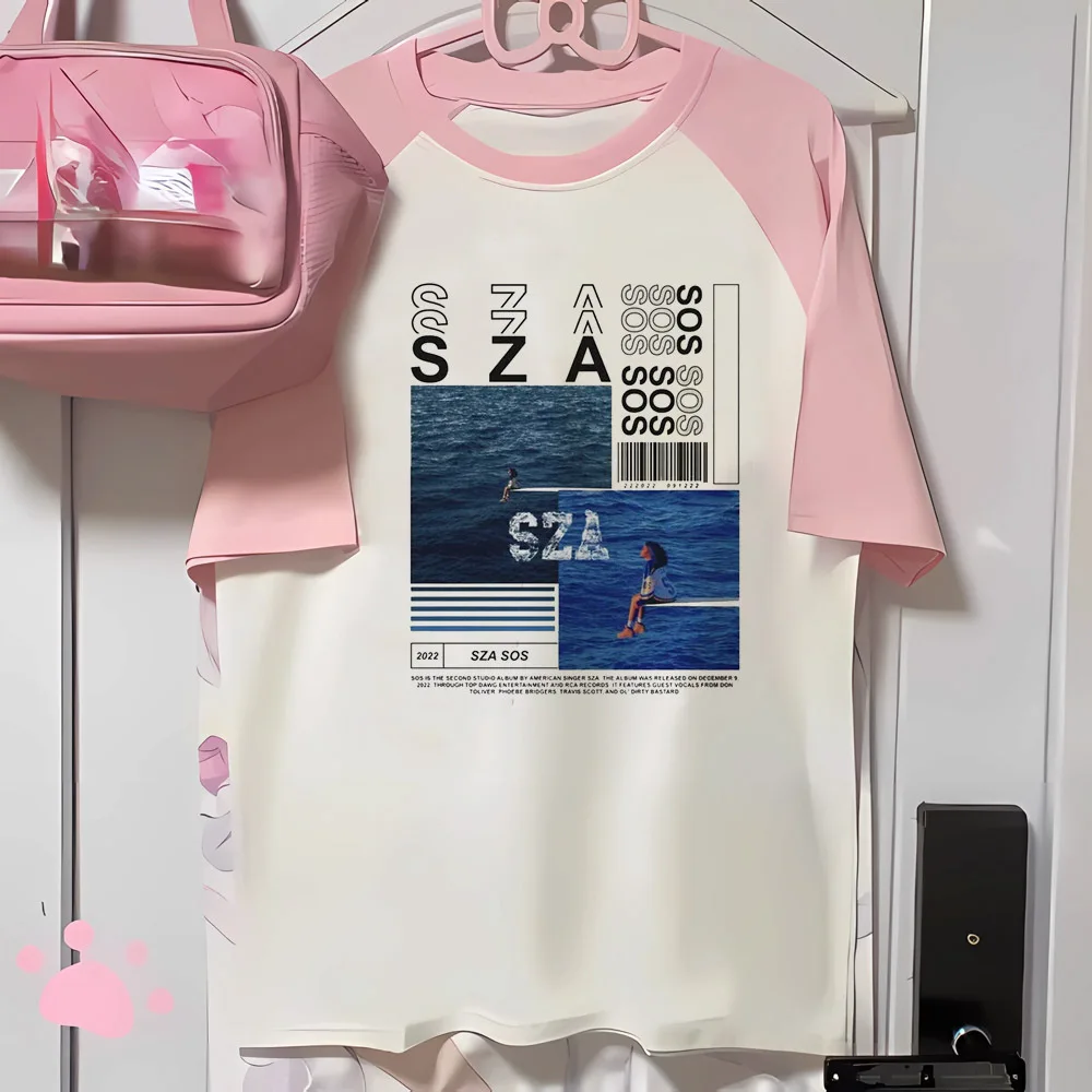 Sza t-shirts women modern style Japanese Y2K Tee female harajuku clothing