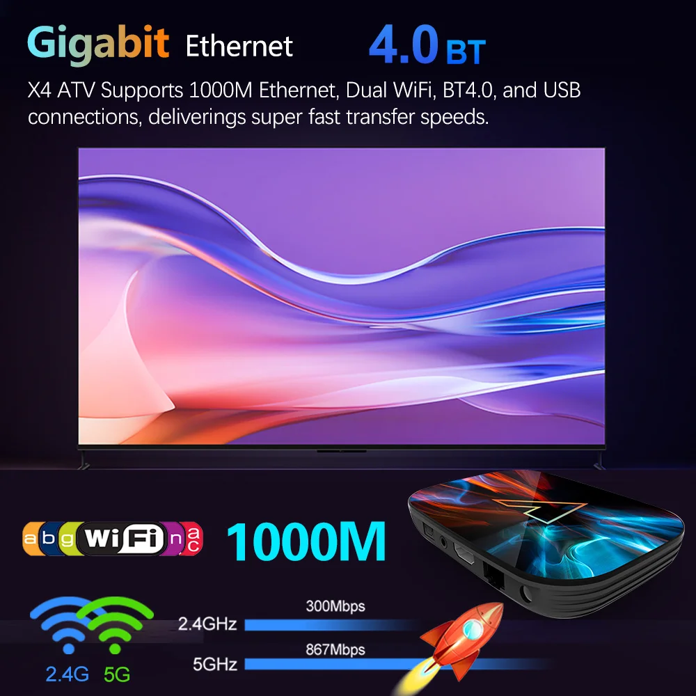 فونتار X4 أندرويد تي في بوكس ذكي ، أملوجيك S905X4 ، مركبة ، أندرويد 11 ، مشغل وسائط ، إدخال صوت جوجل ، AV1 ، m ، واي فاي مزدوج ، ذاكرة رام 4 جيجابايت