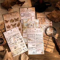 Journamm 2pcs/pack Vintage Coffee Stickers School Stationery Vintage Collage Junk Journal DIY Scrapbooking Decor Label Stickers