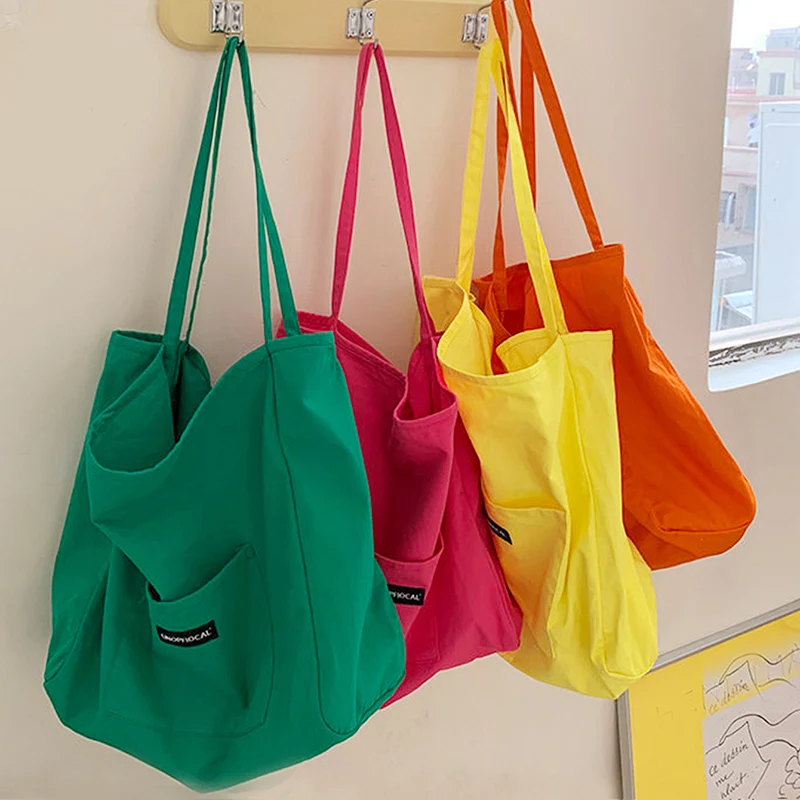 Korean style Canvas Tote Bags For Women Large Capacity Handbag Casual Shoulder Bag Shopping Bag Gilr Purse