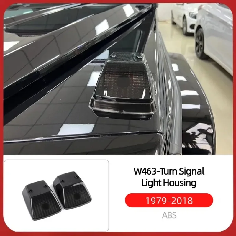 

For Mercedes-Benz G-Class G500 G63 G350 G55 G65 Modified Smoked Black Turn Signal Lamp Housing With Silver Frame And Yellow Lens