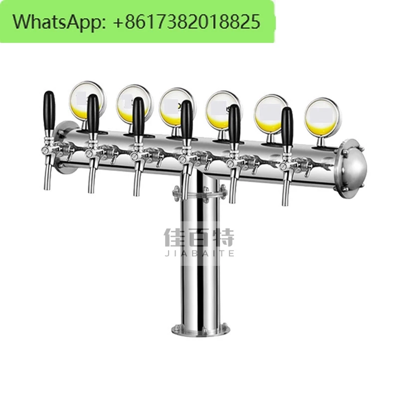 Craft 304 Stainless Steel T-Head with LED Light Liquor Column T-Beer Machine Bar Liquor Column Beer Distribution Equipment