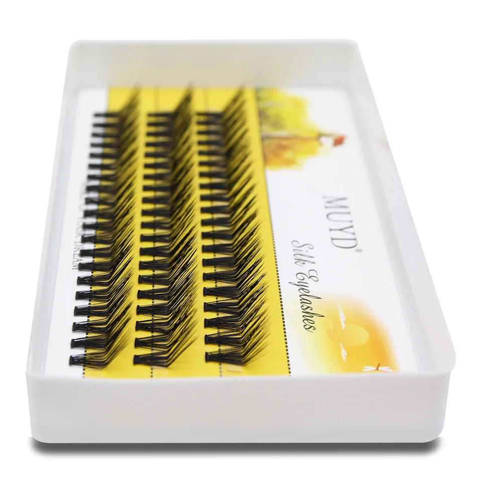 MUYD pestañas postizas de visón con curva M, 60 racimos, bandeja de pestañas curva L para maquillaje, extensiones individuales 30D hechas a mano 3