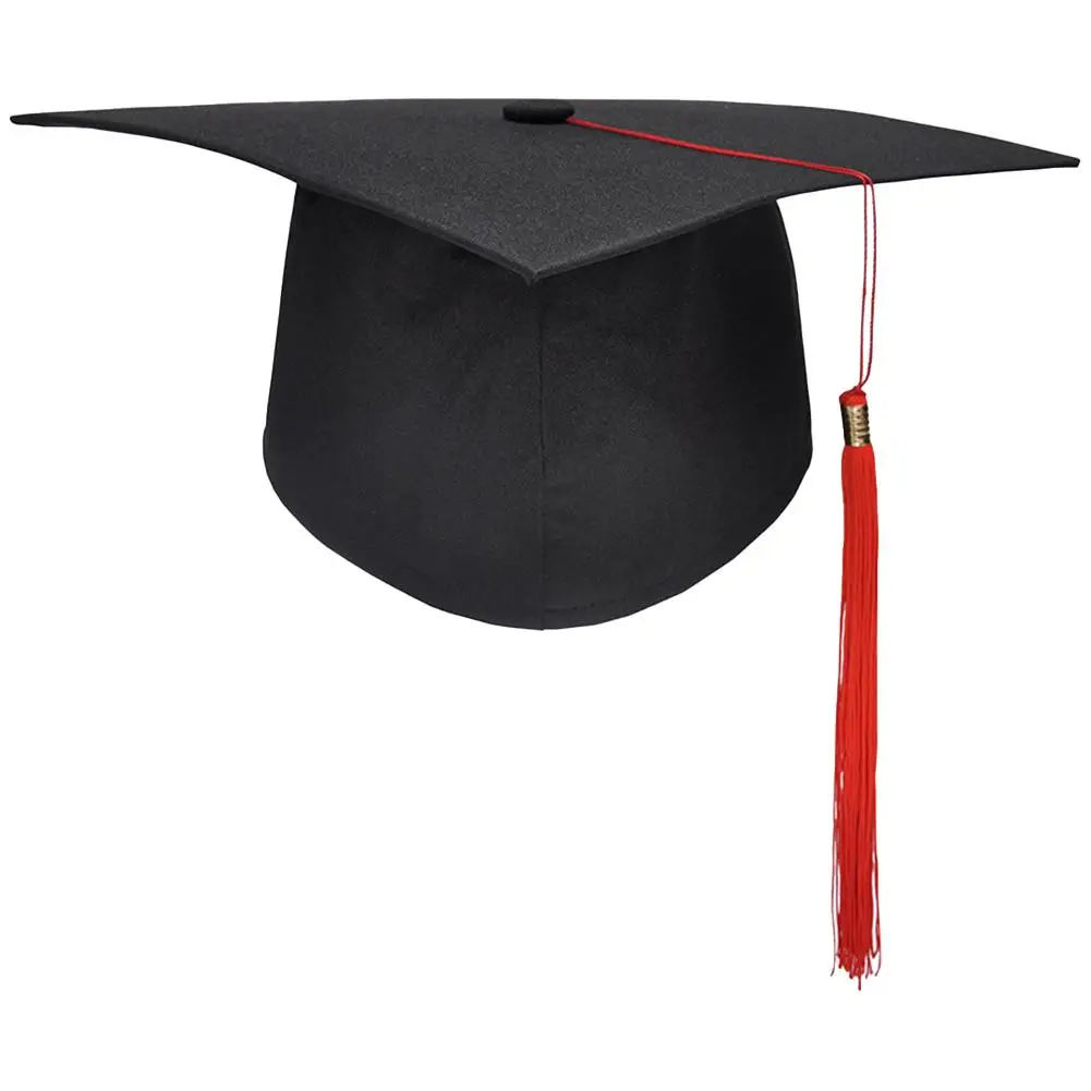 Black Adult Bachelor Caps Graduation Hat for Student 2023 Congratulation Graduation Party Decorations