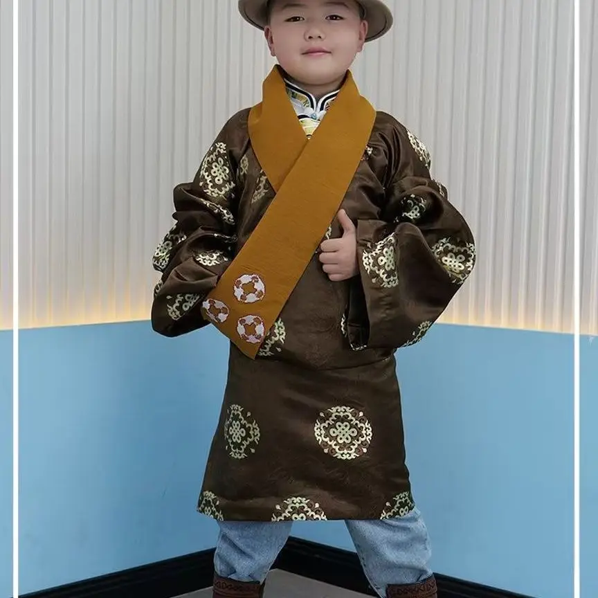 Children's and boys' new Xizang Tibetan costumes Lhasa Kangba