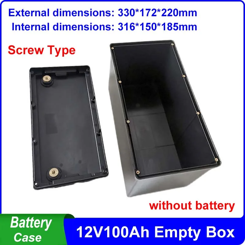 12V100Ah Storage Box Screw Type Fit 90pcs 32650 32700 Cells Battery Case For NCM LiFePO4 12V 12.8V 100Ah 120Ah 24V 48V Battery