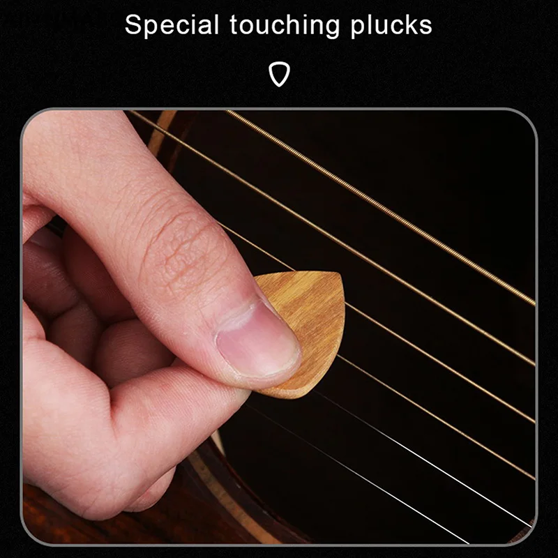 

1/5Pcs Wooden Acoustic Guitar Picks Bass Ukulele Plectrum Picks Electric Guitar Picks Can Be Drillable Pendant Gift